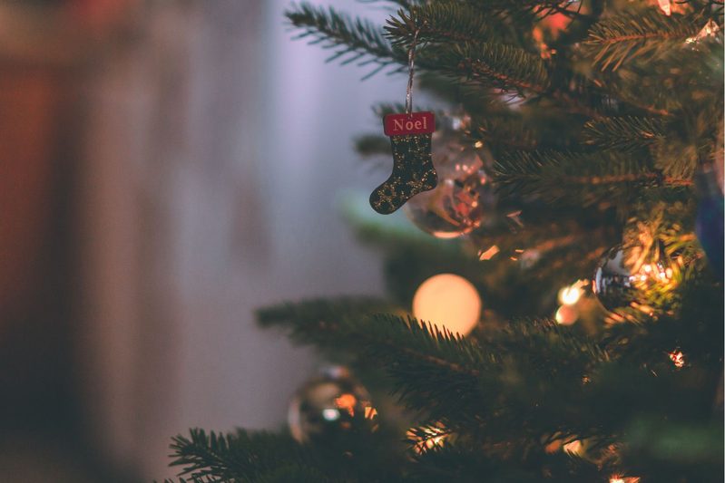 クリスマスツリーが飾られた、プロポーズに最適な室内